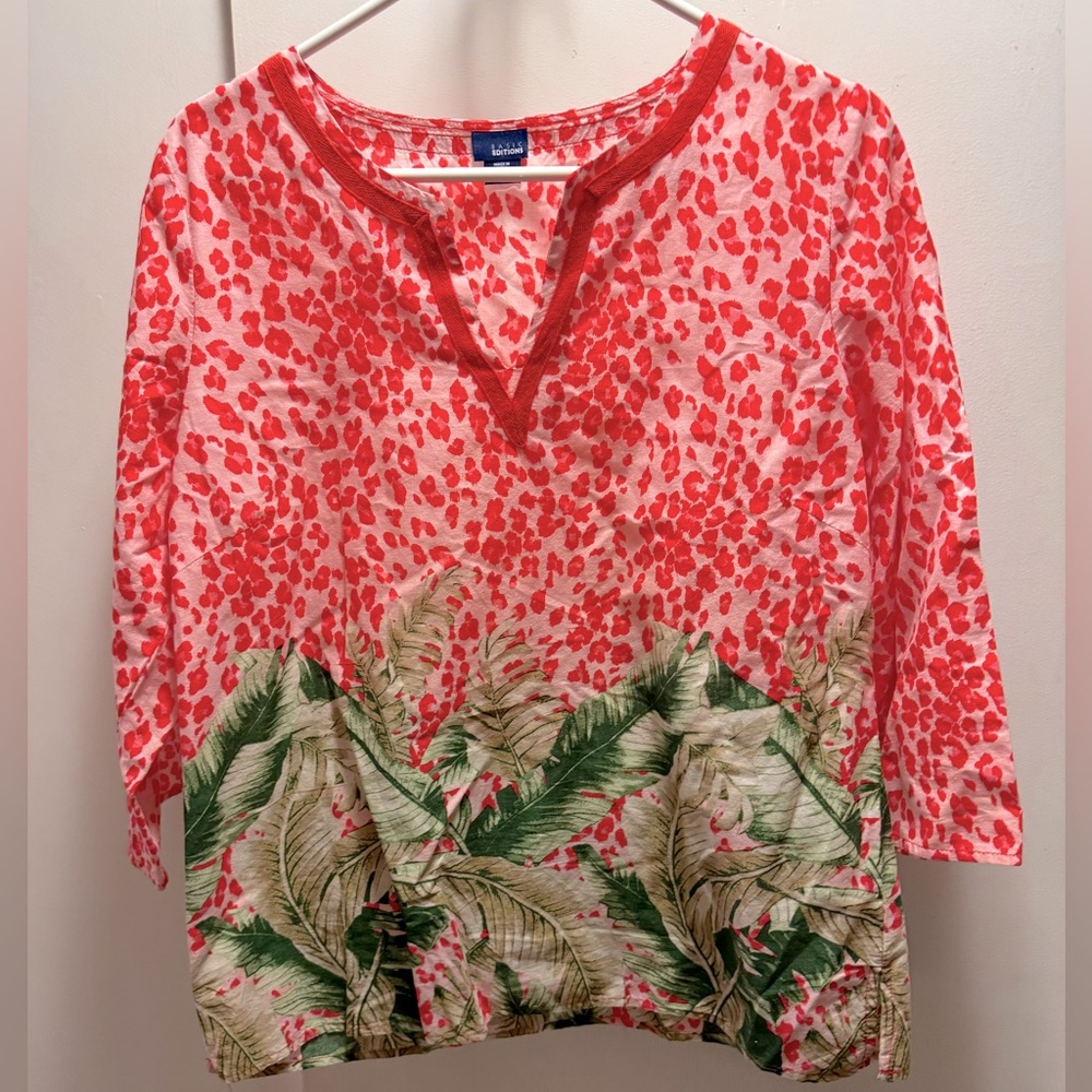 Basic Editions red leopard print tunic